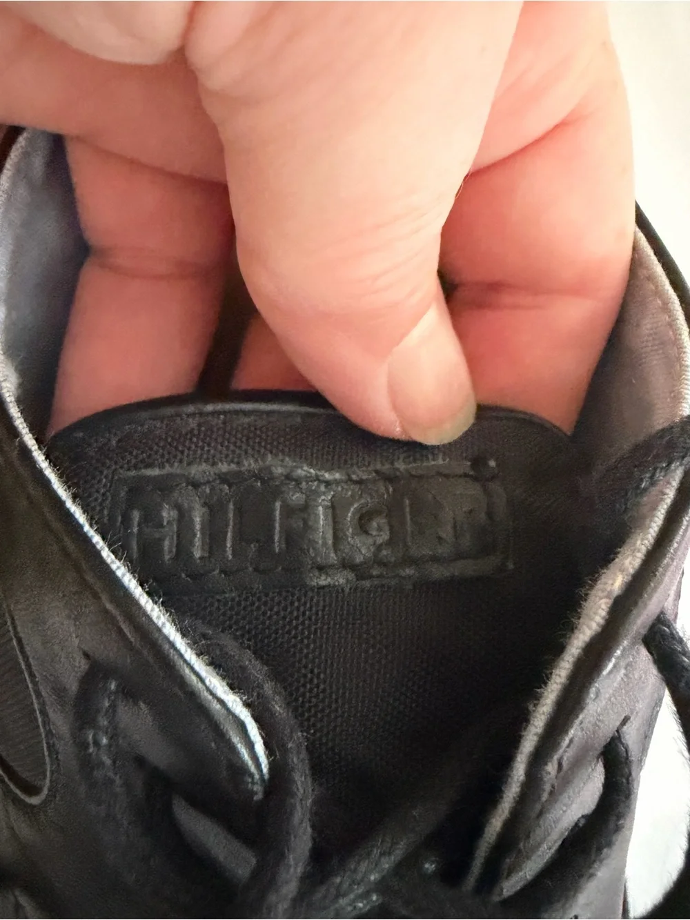 Tommy Hilfiger Black Leather & Canvas Derby Shoes